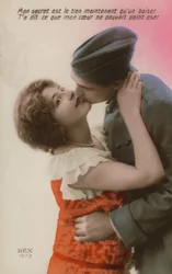 Kissing girl and soldier
